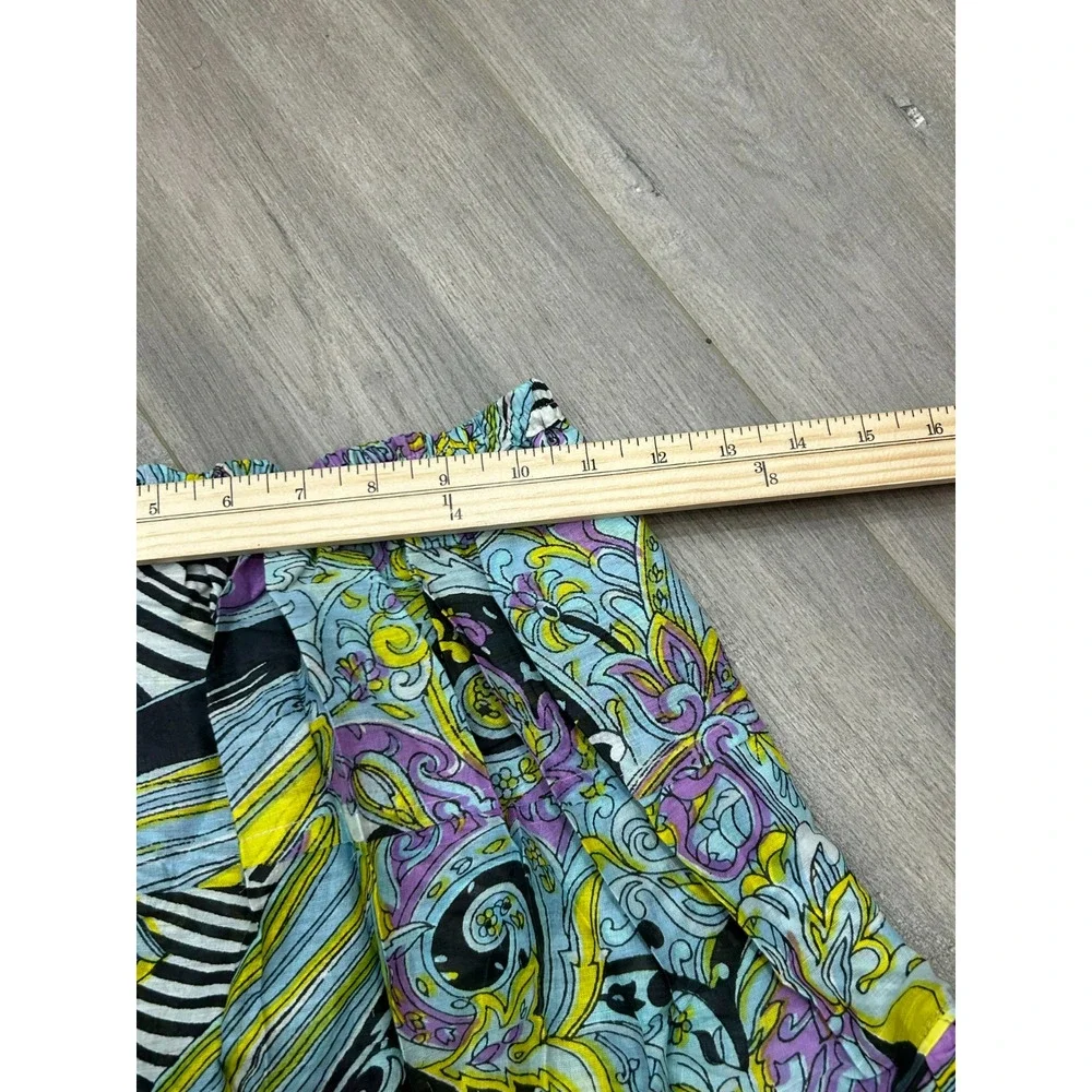 Raj Womens Multicolor Printed Elastic Waist Tiered Midi Skirt‎ Boho One Size NWT